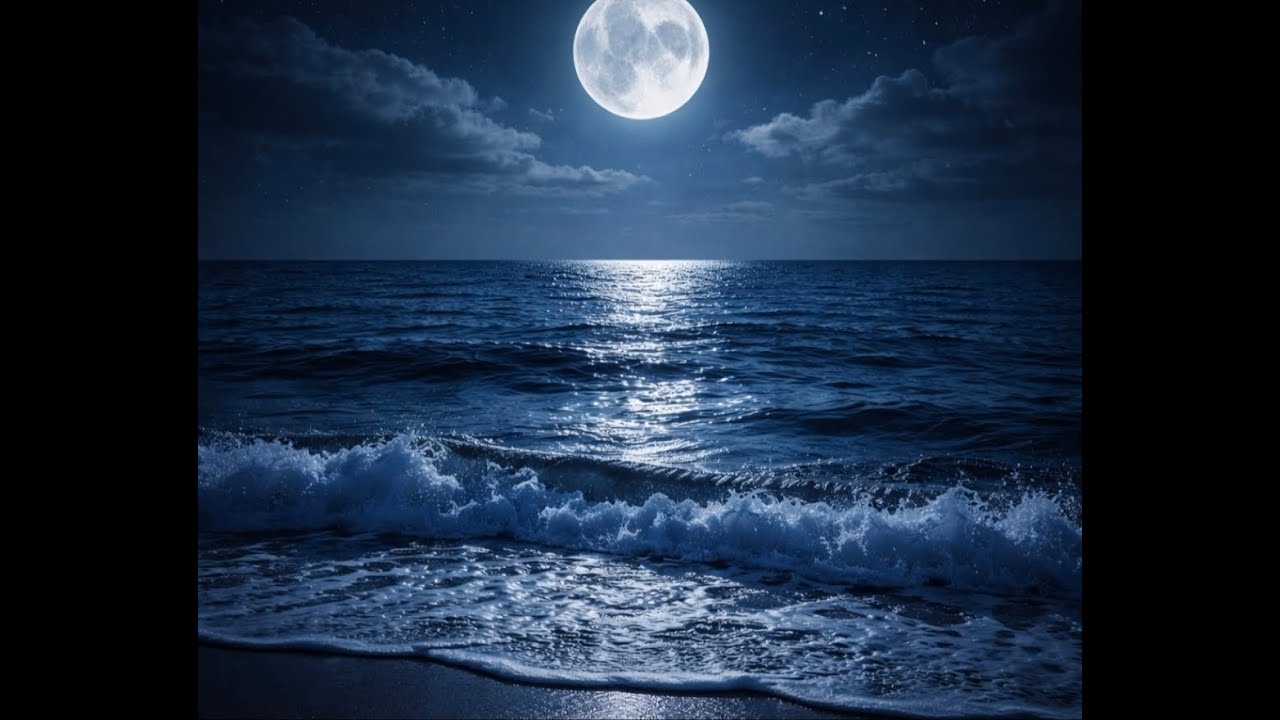 Olas del Mar en la Noche 🌙 Música Relajante para Dormir, Paz Interior y Sanación Emocional