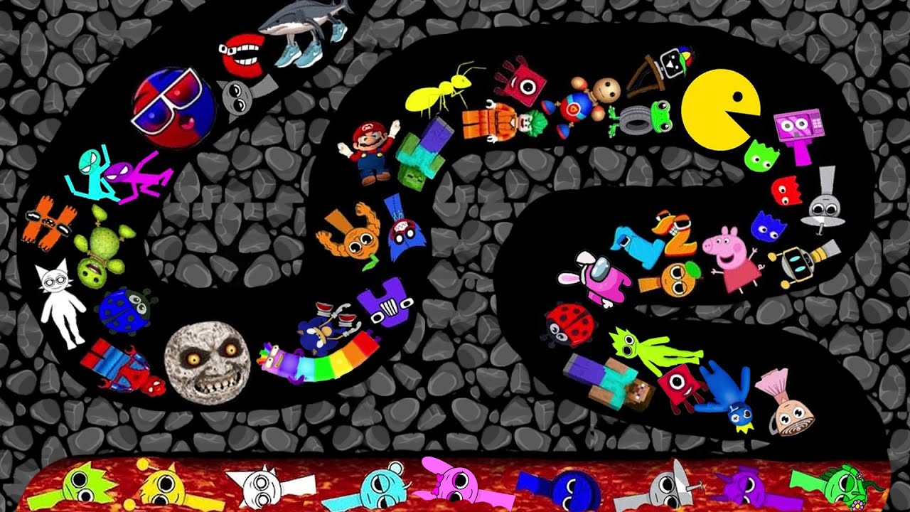 Stickman Vs Sprunki Vs Mario Vs Pacman Vs Alphabet Lore Vs Sonic - Stickman Survival Lava Day272