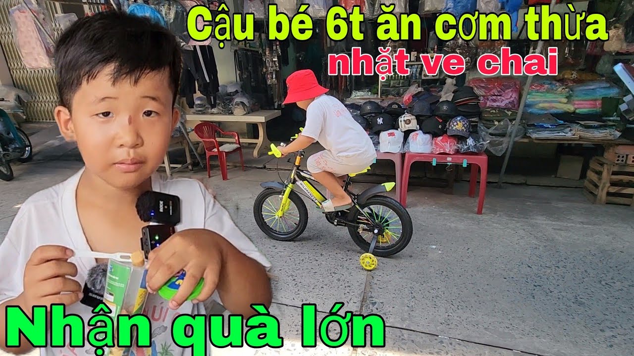 Cậu bé 6 tuổi ăn cơm thừa nhặt ve chai nhận quà lớn