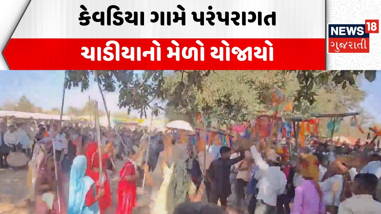 Godhara Chadiya mela | કેવડિયા ગામે પરંપરાગત ચાડીયાનો મેળો યોજાયો | Kevadiya | News18 Gujarati