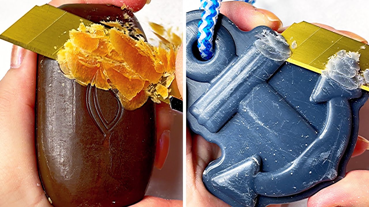 ASMR HARD SOAP CARVING, crushing, crunchy sounds