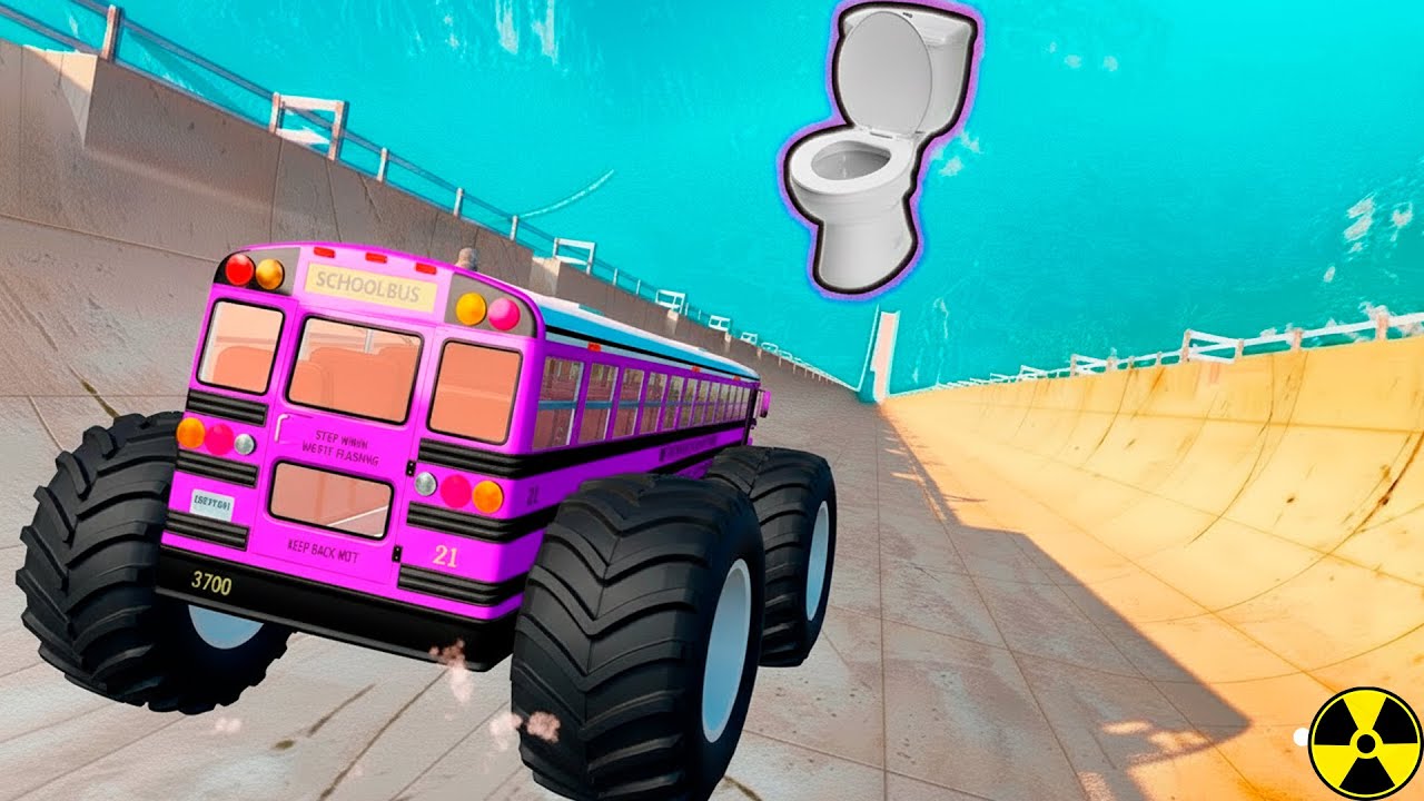 Top 50 Bus Crashes – BeamNG Drive Yellow School Bus Jumps & Bus Videos