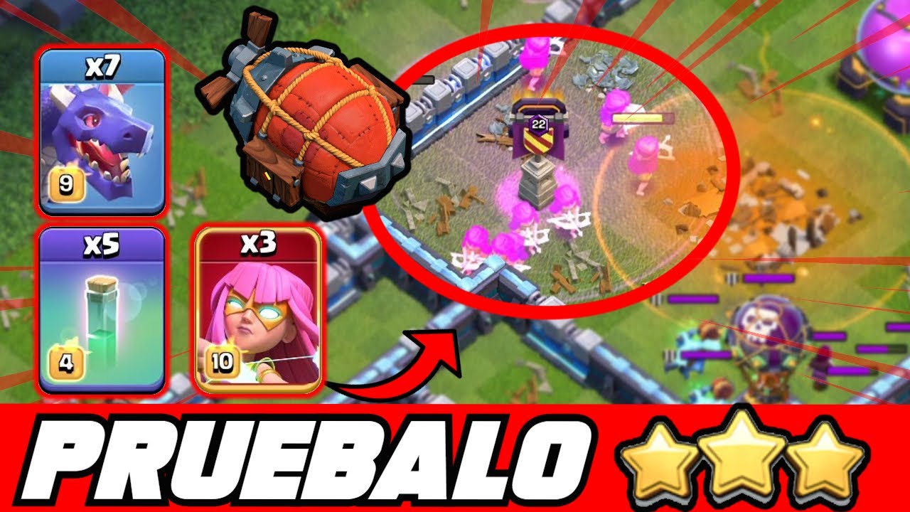 🏹 NUEVA ESTRATEGIA de ATAQUE TH14  ⚔️  [BLIMP CLONACION SUPER ARQUERAS +DRAGONES] CoC 2022