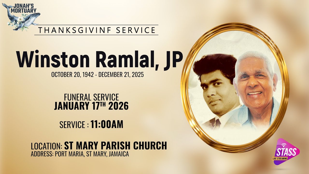 Thanksgiving Service for the Life of Winston Anthony Ramlal, JP | St Mary Parish Church | 11AM