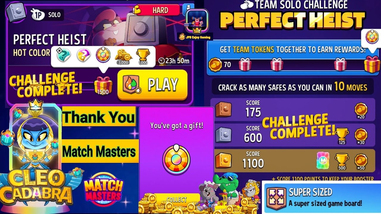 2 Solo/ Hot Color+Bombs Away Solo Challenge Perfect Heist 1500 Score/ Team Solo Challenge today