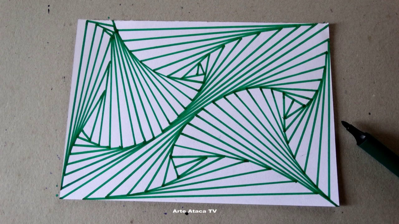 2020 Desenho Geométrico #4 Espiral / 3D /Abstrato / Ilusão de Óptica / Padrão /Linhas Retas