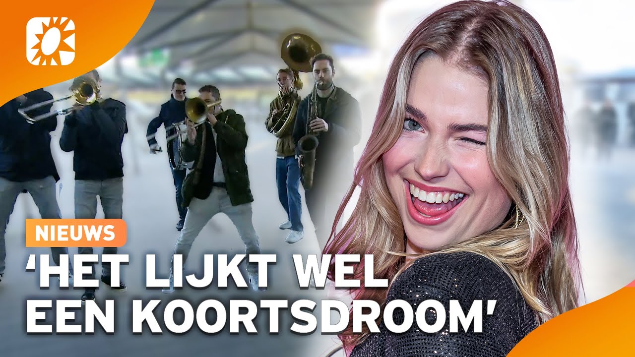 Roxy Dekker overvallen door brassband op Schiphol | RTL Boulevard