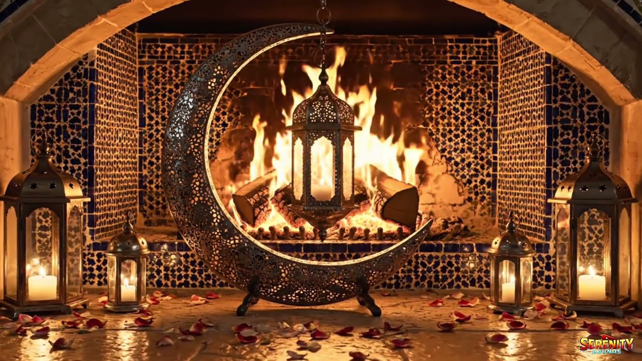 Deep Spiritual Healing | Traditional Oud & Fireplace for Ramadan Nights 🌙