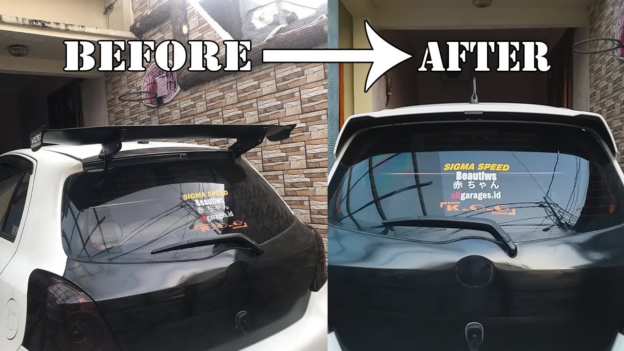 Proses Pemasangan Spoiler Original Yaris TRD Sportivo