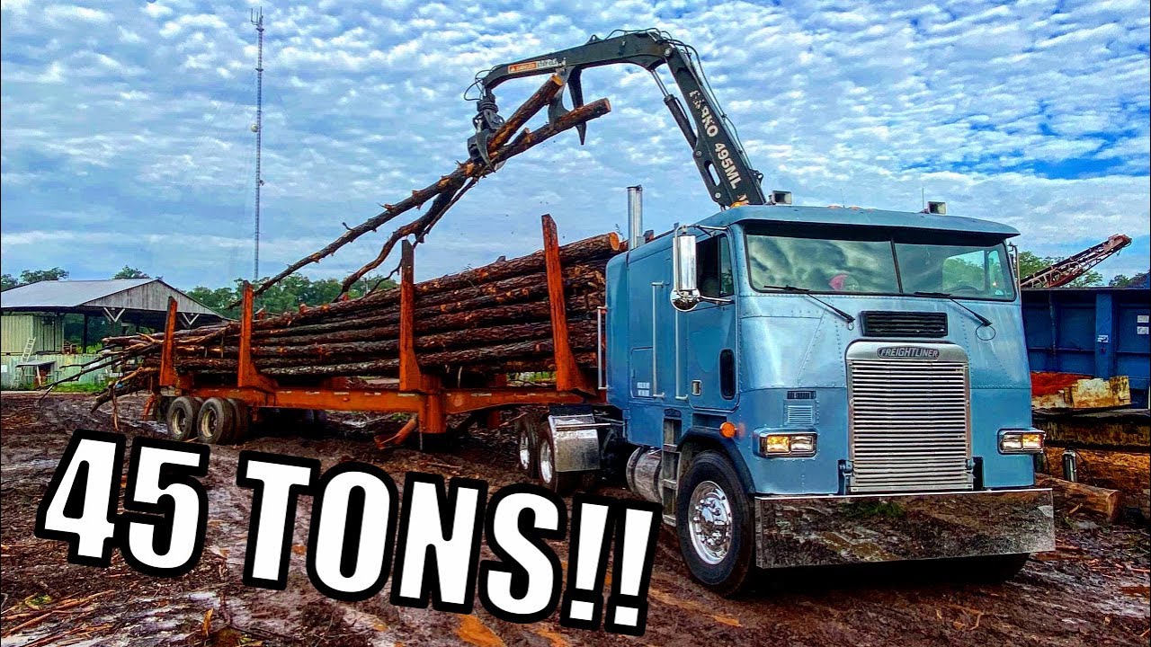 Log Trucking with a Cabover! Blue Collar Gets put to Work!!!