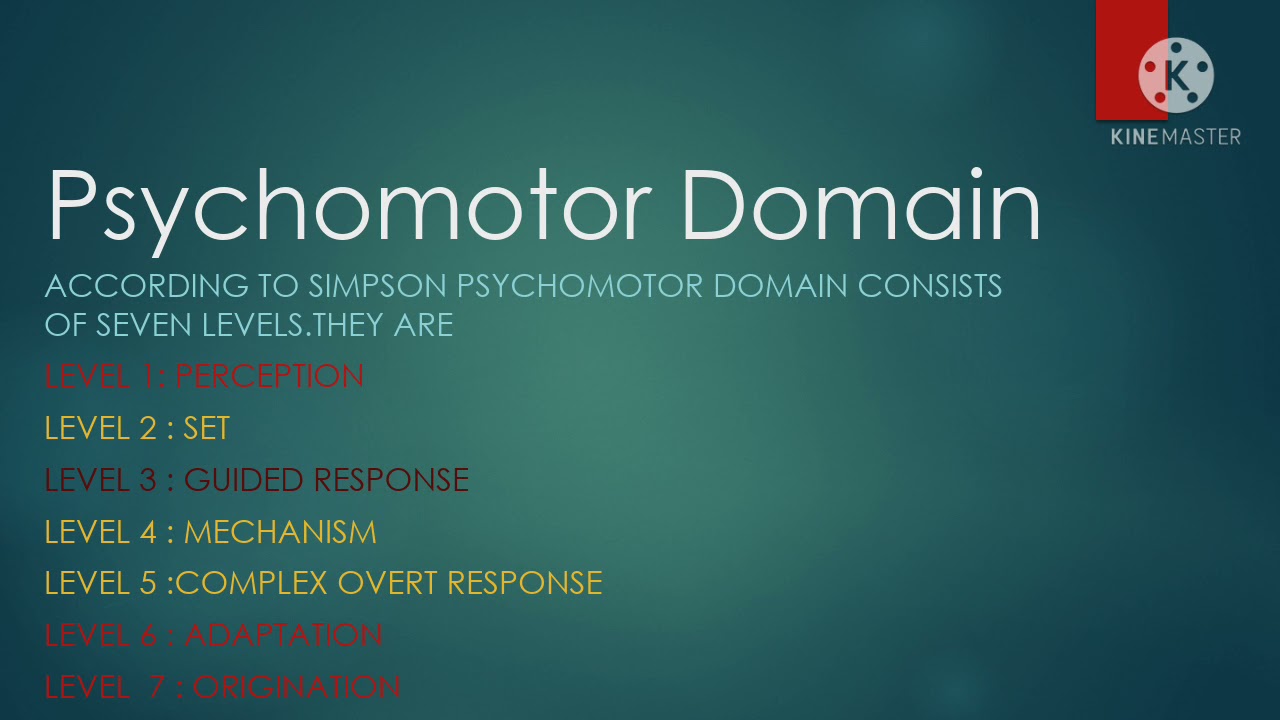 ** Psychomotor Domain by Simpson**