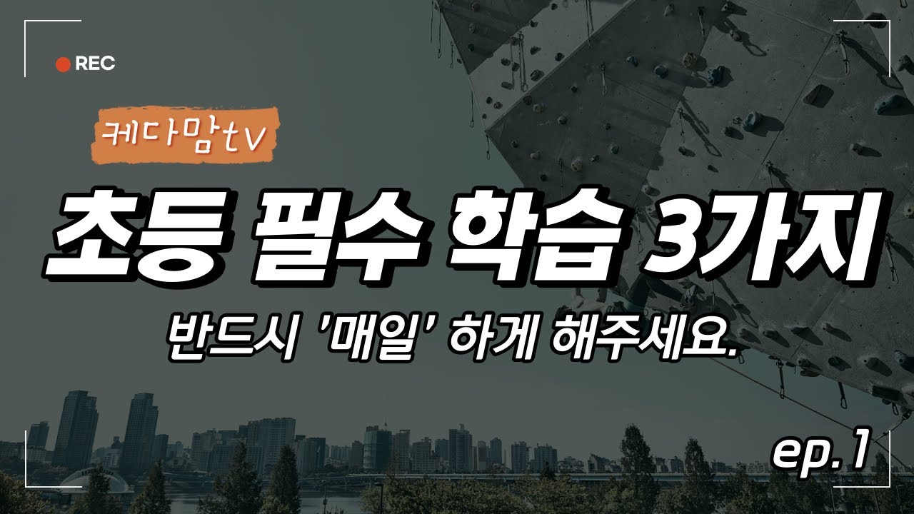 초등학생이라면 매일 반드시 해야할 3가지. ep.1