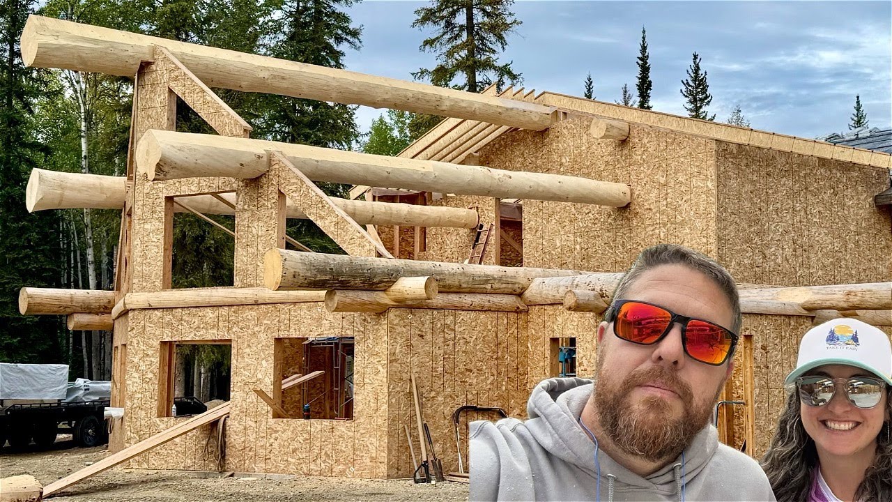 Ridge Pole, Purlins & Loft Roof Complete | Alaskan Hybrid Log Home Build