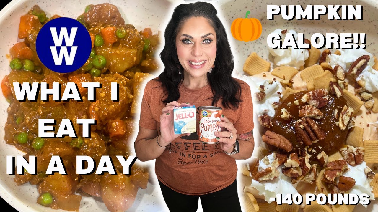 WHAT I EAT IN A DAY ON WW TO LOSE 140 POUNDS - RESETTING & SO MUCH PUMPKIN 🎃 - BEEF STEW & MORE!