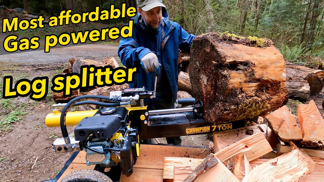 Most affordable log splitter Champion 7 ton log splitter review #firewood #logsplitter