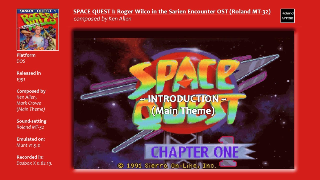 Space Quest 1 (VGA) Soundtrack (PC-DOS) - Roland MT-32 [Emulated]