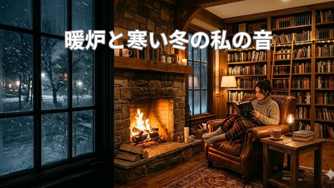 暖炉と本と寒い冬の私の音/Fireplace, Books, and My Sounds of a Cold Winter