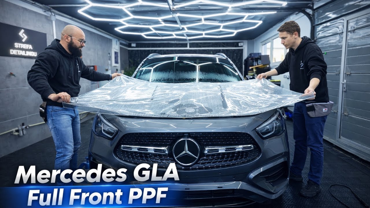 Mercedes GLA Oklejamy front samochodu folią ochronna PPF