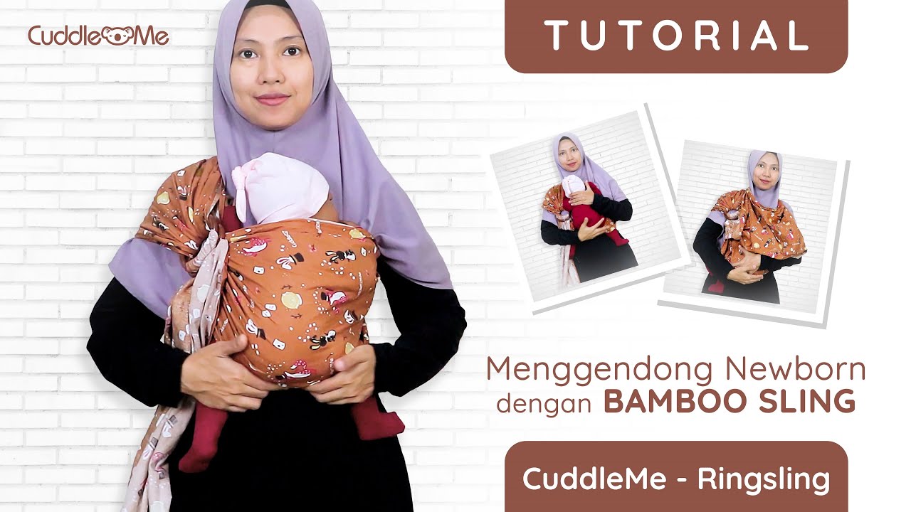 Tutorial Menggendong Newborn dengan Bamboo Sling CuddleMe - Ringsling