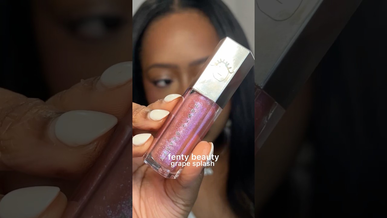 Limited Edition Fenty Gloss Bomb &mdash; Grape Splash Try-On #fentybeauty #glossbomb