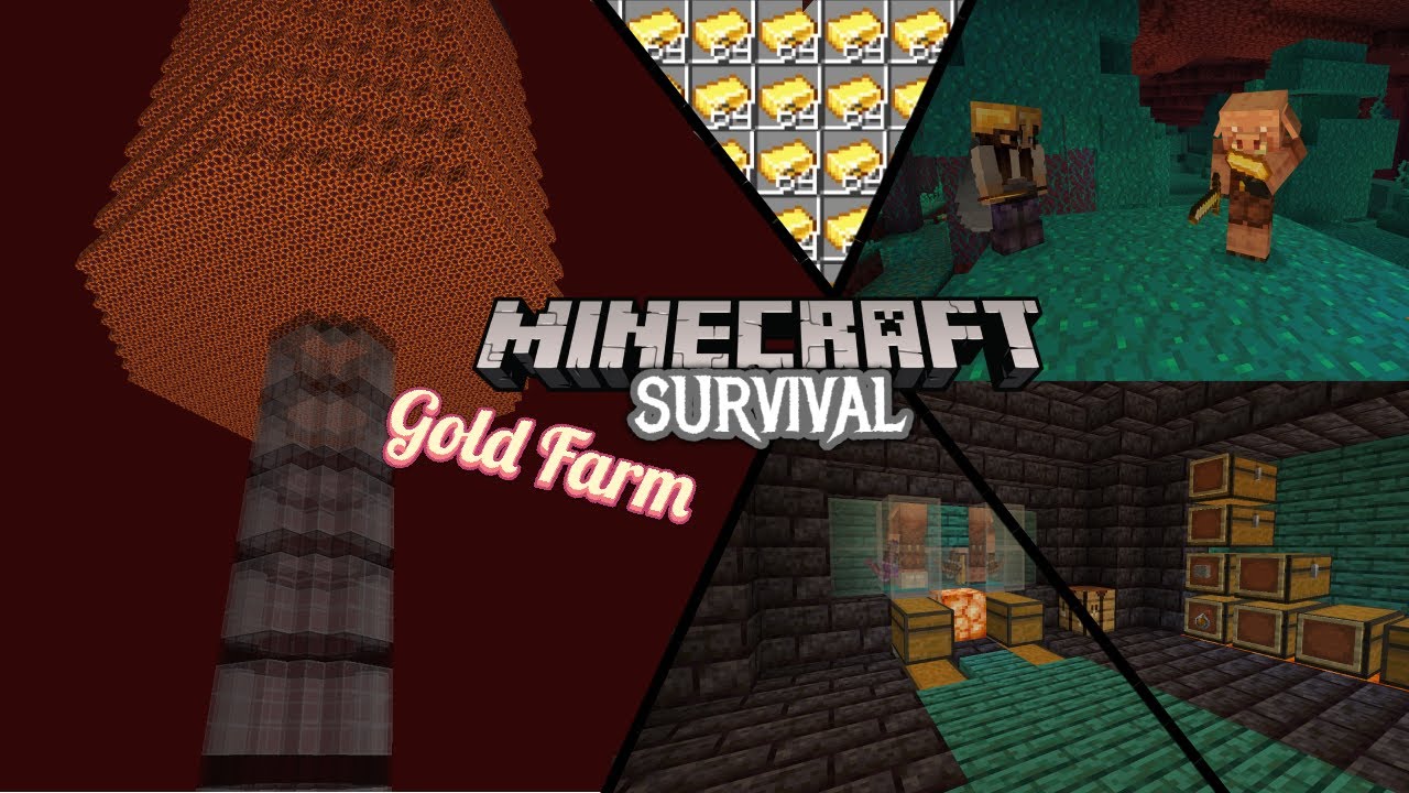 I built a Gold Farm & Piglin Trader in Minecraft Survival