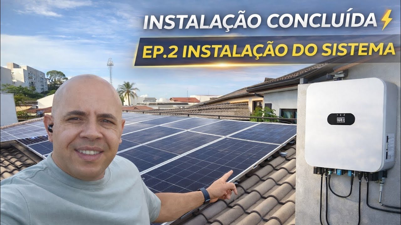 EP. 2 &mdash; Instala&ccedil;&atilde;o das placas solares e inversor | Sistema quase pronto ⚡ #uber #byd #99pop 