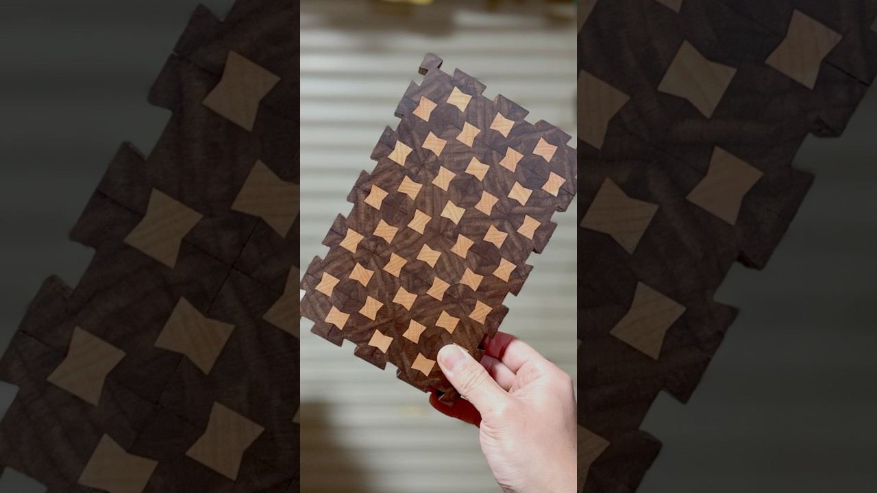 A New End Grain Pattern Using Dovetail Keys. #shorts