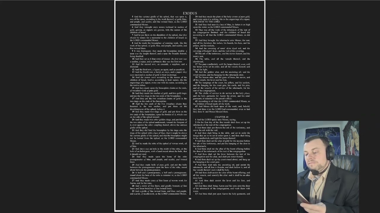 A Chapter A Day To Keep The Devil At Bay, Exodus Chapter 39 NLT (KJV on screen)