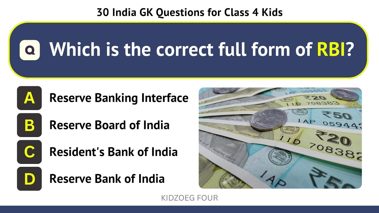 India GK Questions for Class 4 Kids | General Knowledge Quiz to Improve Kids’ Learning 🇮🇳