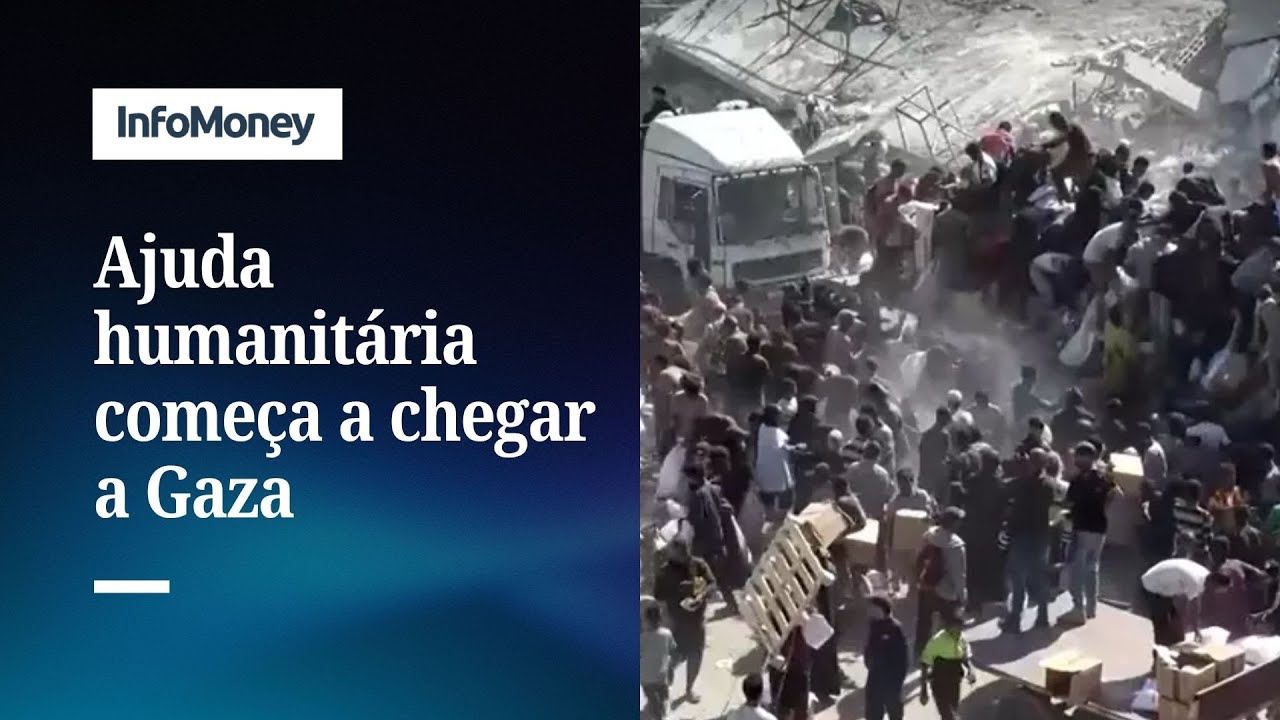 Ajuda humanitária começa a chegar a Gaza | InfoMoney News
