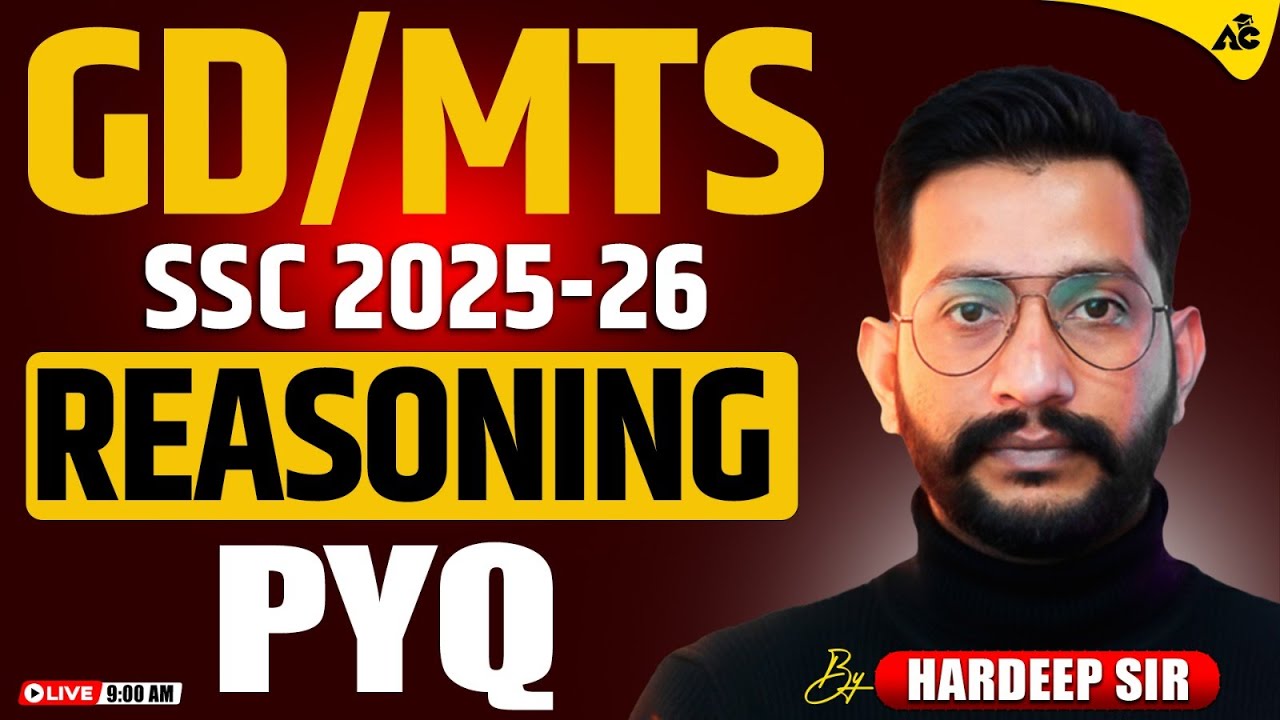 SSC GD & MTS Reasoning PYQ 2025–26 | Most Important Previous Year Questions | By Hardeep Sir