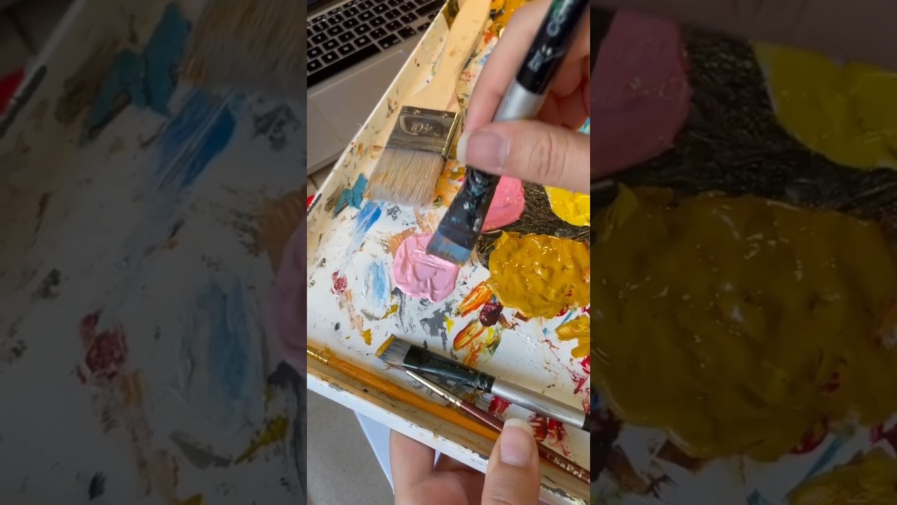Satisfying paint mixing for your day🤤🤌🏼 #art #satisfying #shorts