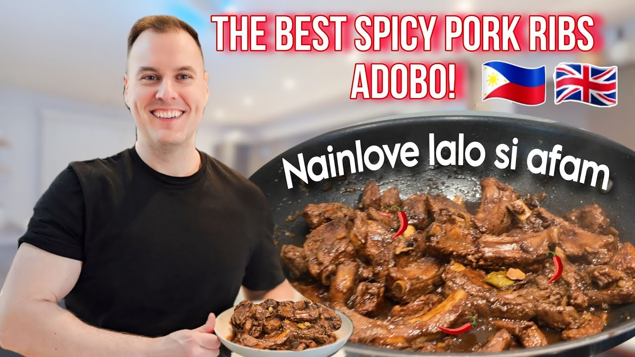 MY FOREIGNER HUSBAND EATING NEW ADOBO RECIPE! British Filipina Life in UK #filipinofood #adobo