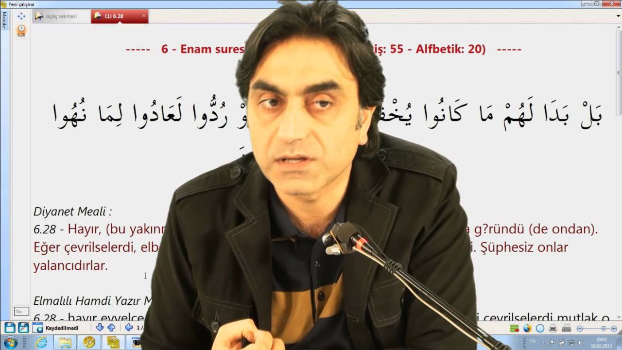 10.02.2015  6 – En’am Suresi  28 – 1  Prof. Dr. Halis Aydemir