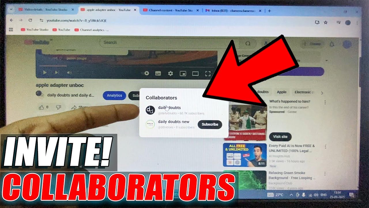Как пригласить соавторов для вашего видео на YouTube! (2025)