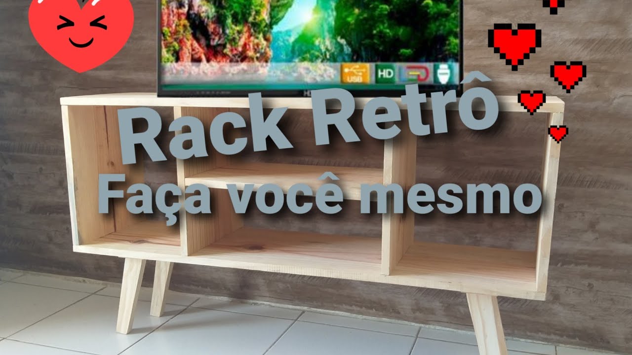 Diy- Rack retrô de madeira