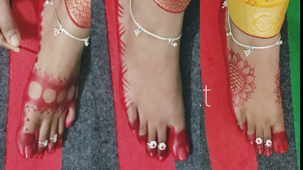 Simple and easy alta design #alta #mahavar #mehndi #viralvideo #art #kanchansonsvlogs