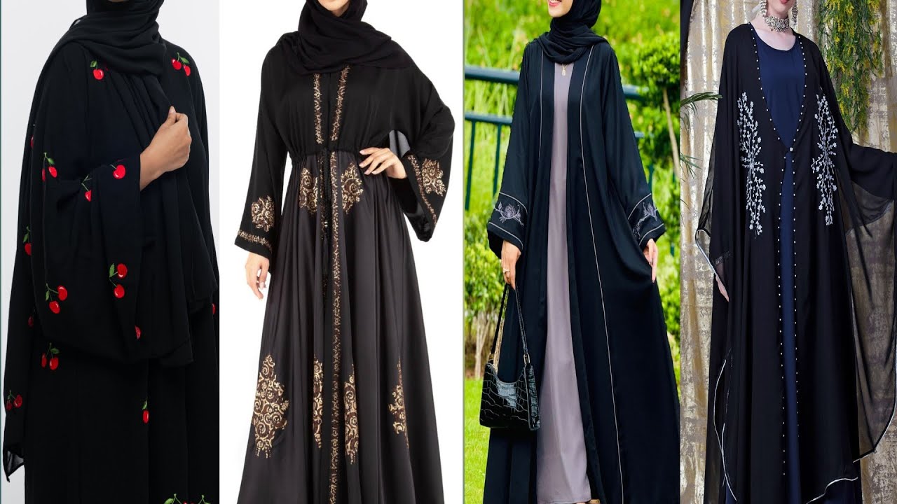 Black Abaya design with Hijab for Girls
