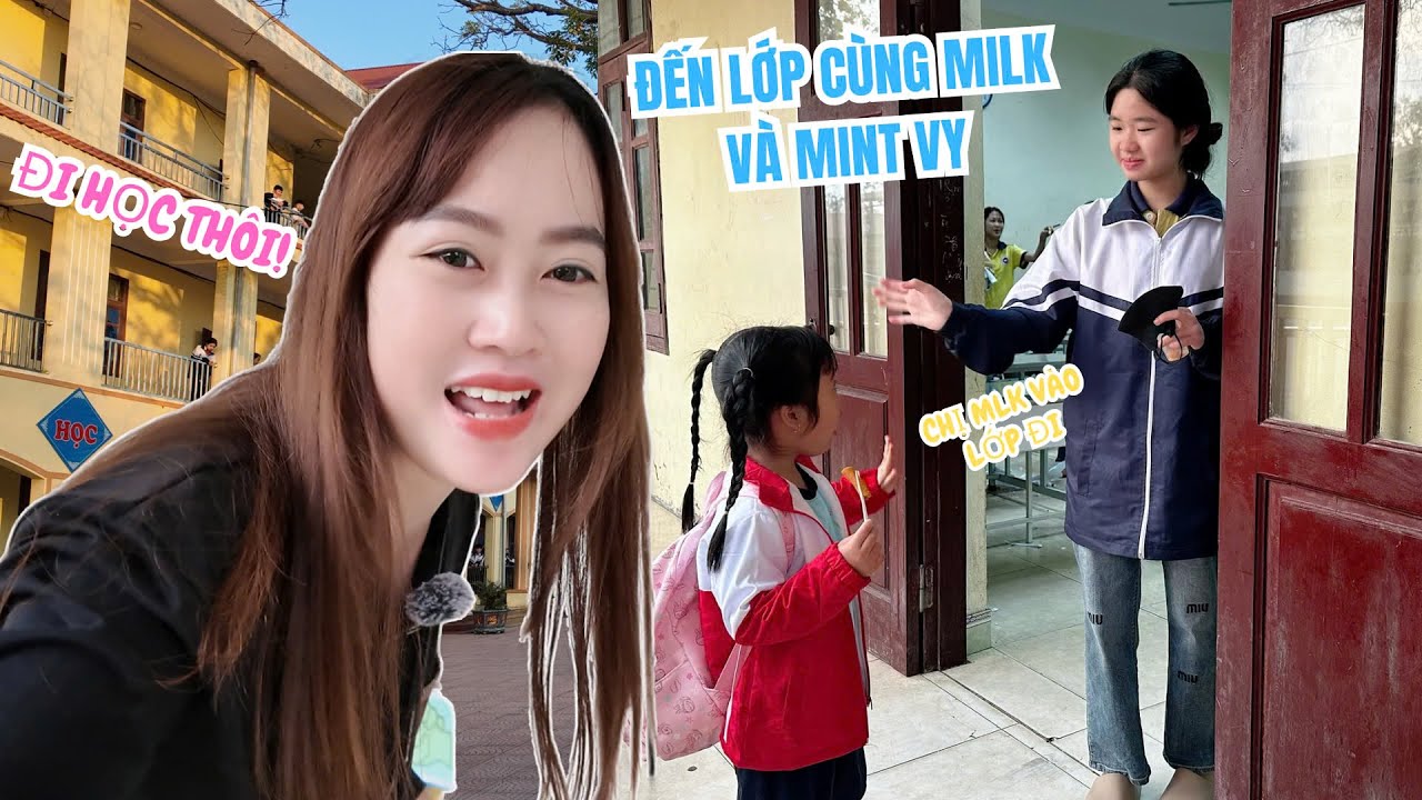 Mẹ H&agrave; H&agrave; H&iacute; Đưa Em Mint Vy V&agrave; Milk Tới Trường C&ugrave;ng Kh&aacute;m Ph&aacute; Lớp Học Của Milk