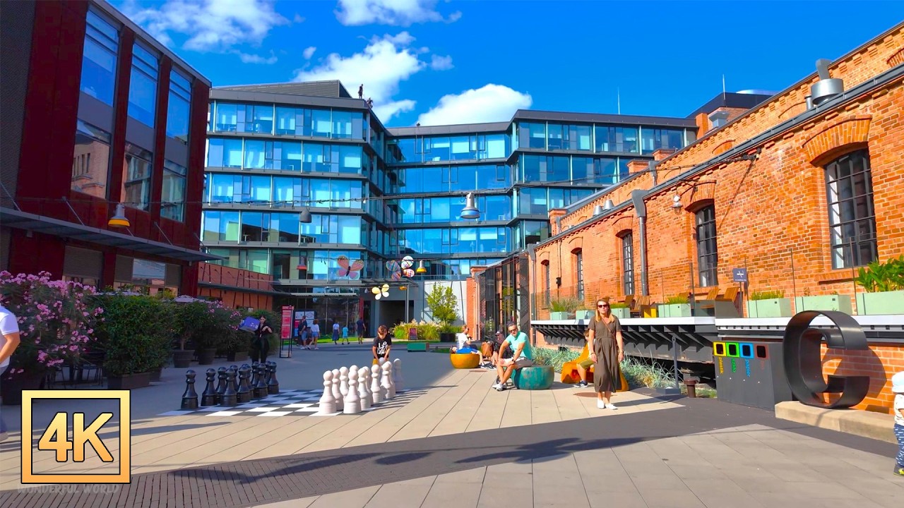 WARSAW 🇵🇱 Centrum Praskie Koneser 4K HDR 60FPS ✅ Old Prague District ✅ Vistula ✅ Pedestrian Bridge