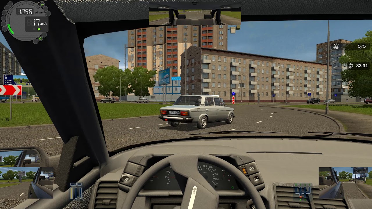 Экзамен в городе City Car Driving, обычный режим