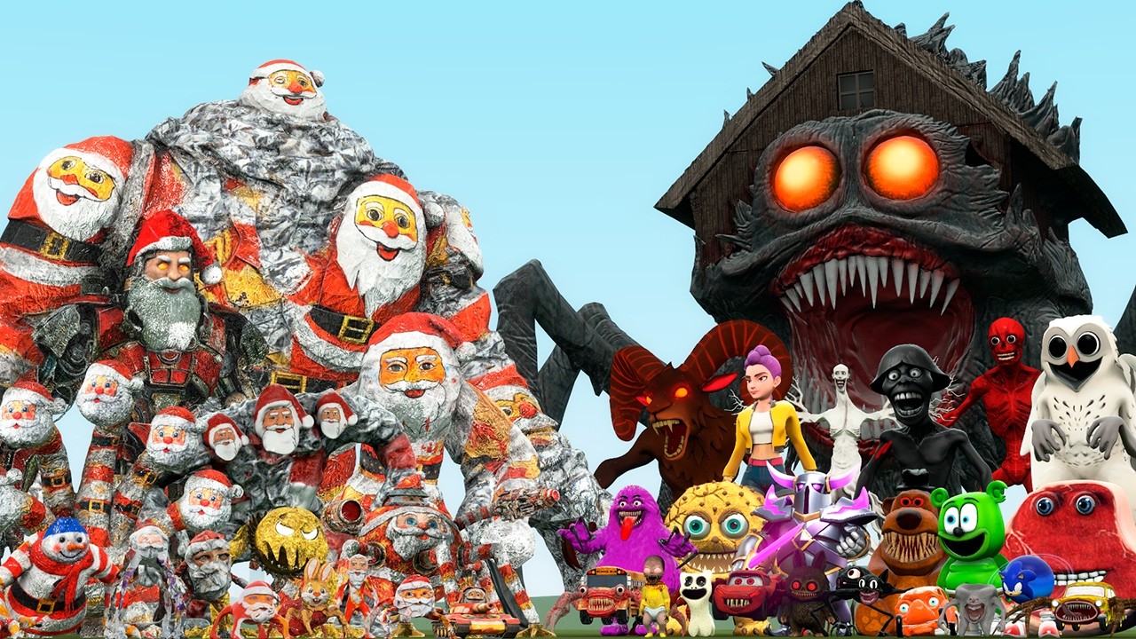NEW GOO GOO GAGA FAMILY VS MONSTER HOUSE, DOCTOR NOWHERE AND SCP 67 CHARACTERS (Garry's Mod)