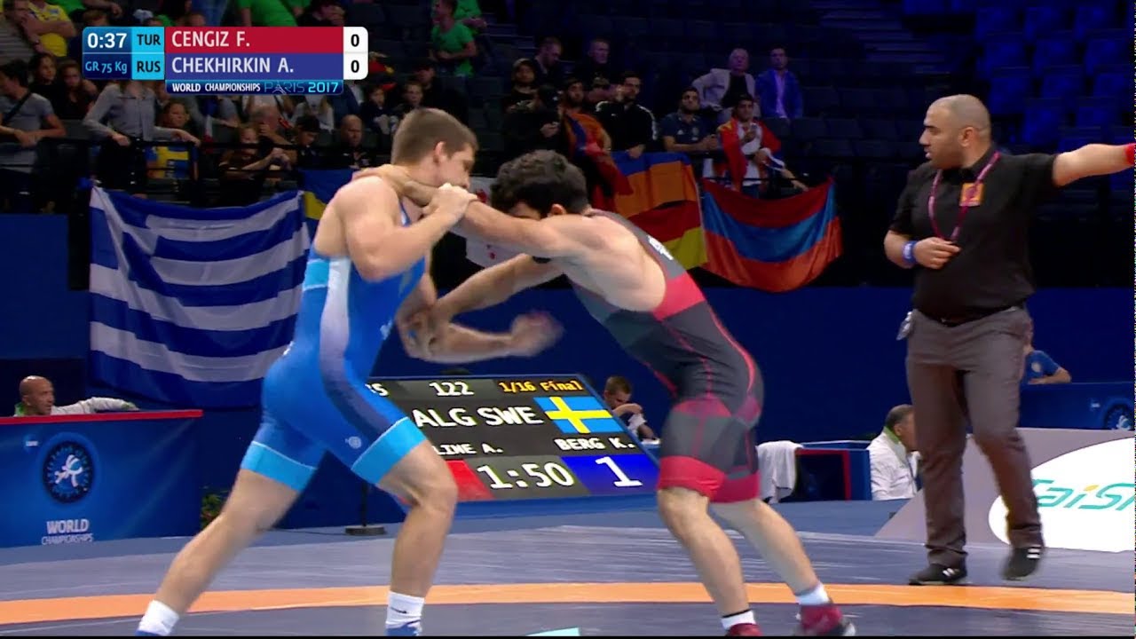 1/16 GR - 75 kg: A. CHEKHIRKIN (RUS) df. F. CENGIZ (TUR) by VPO1, 8-5