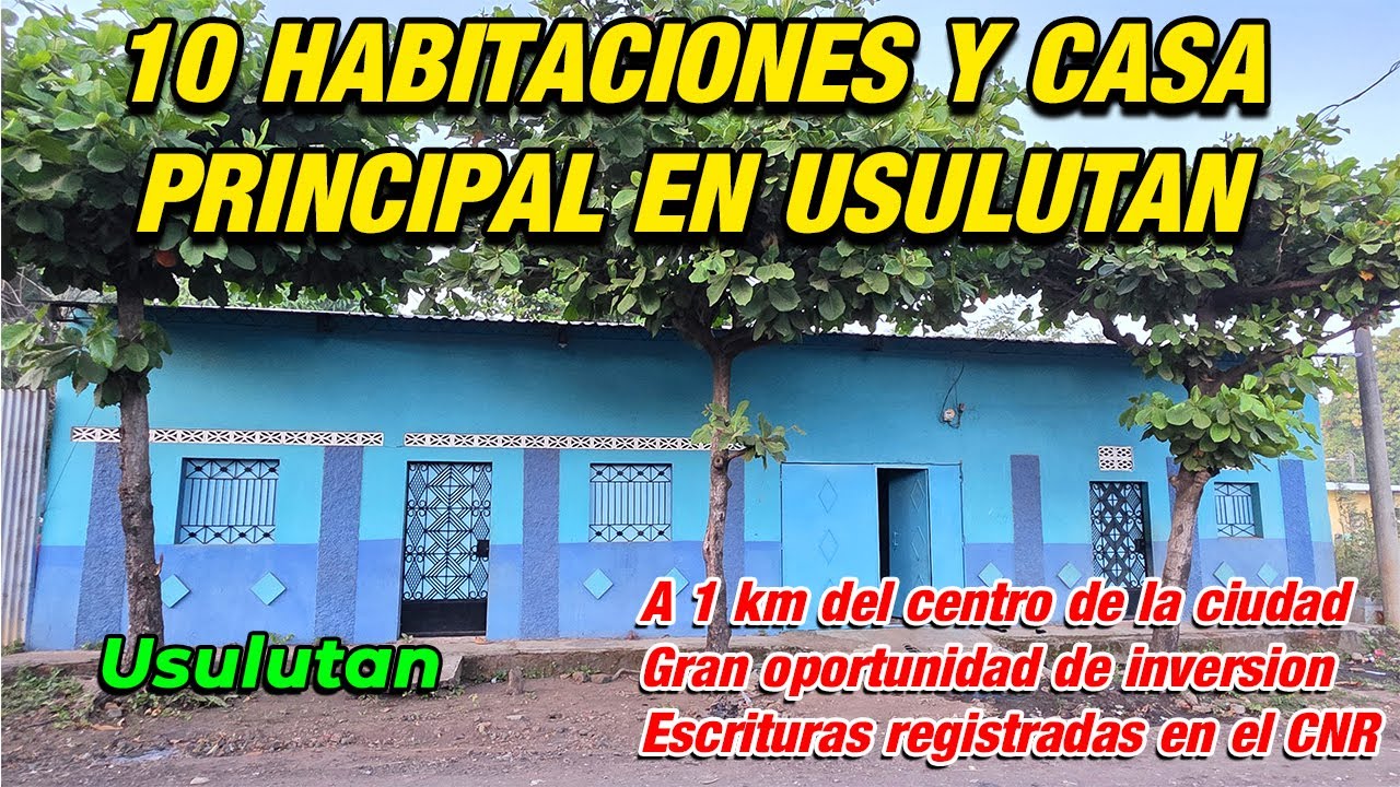 #141 🏡 CASA GRANDE CON 10 CUARTOS + CASA PRINCIPAL💼 Ideal para inversión y renta en Usulután