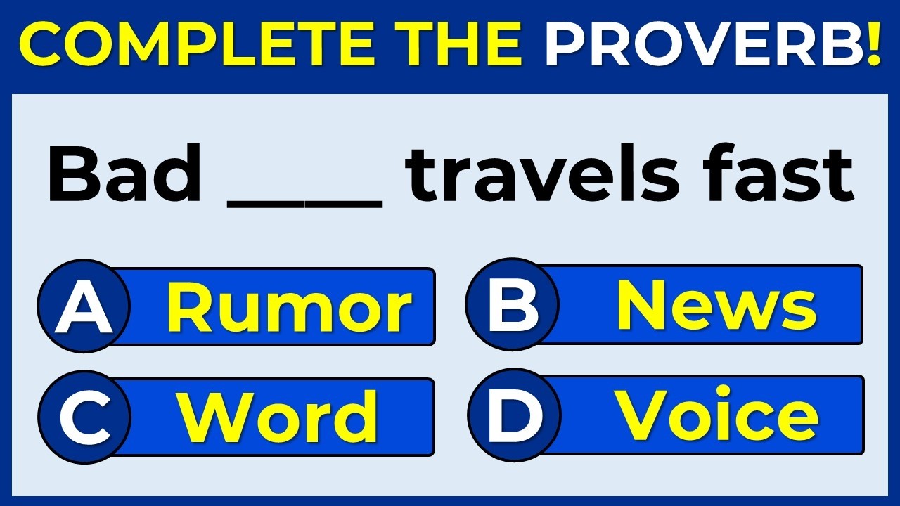 English Proverbs Quiz | If You Score More Than 25, You're Clearly Very Clever!