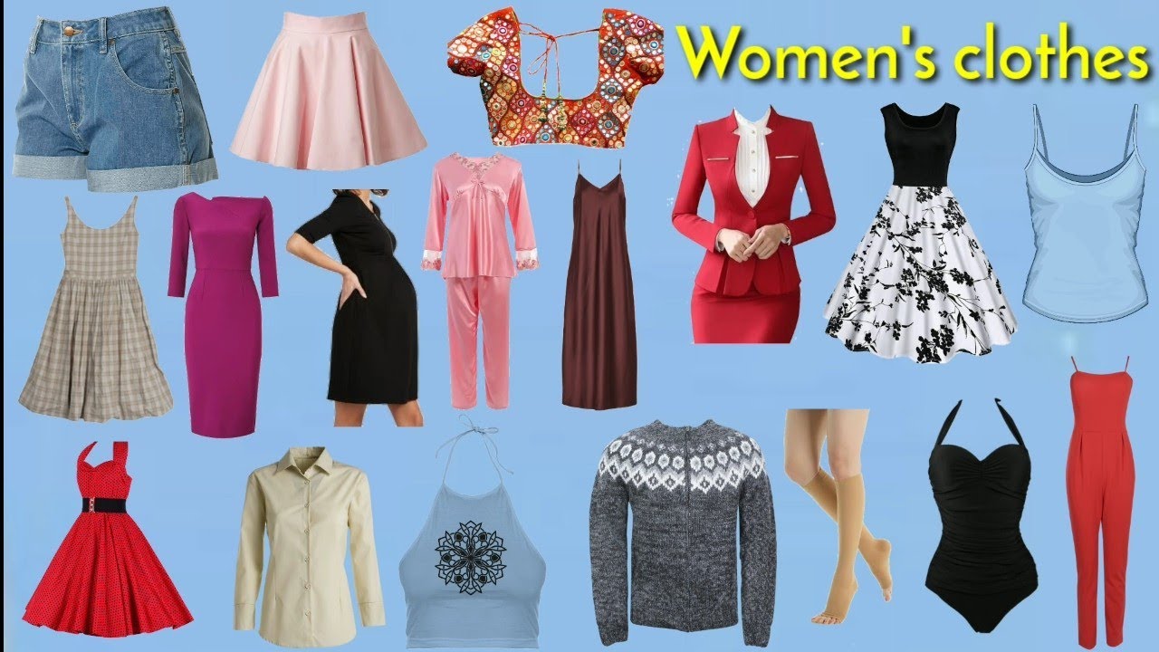 Clothes vocabulary | Clothes in english | Women's clothes vocabulary | Easy english learning process