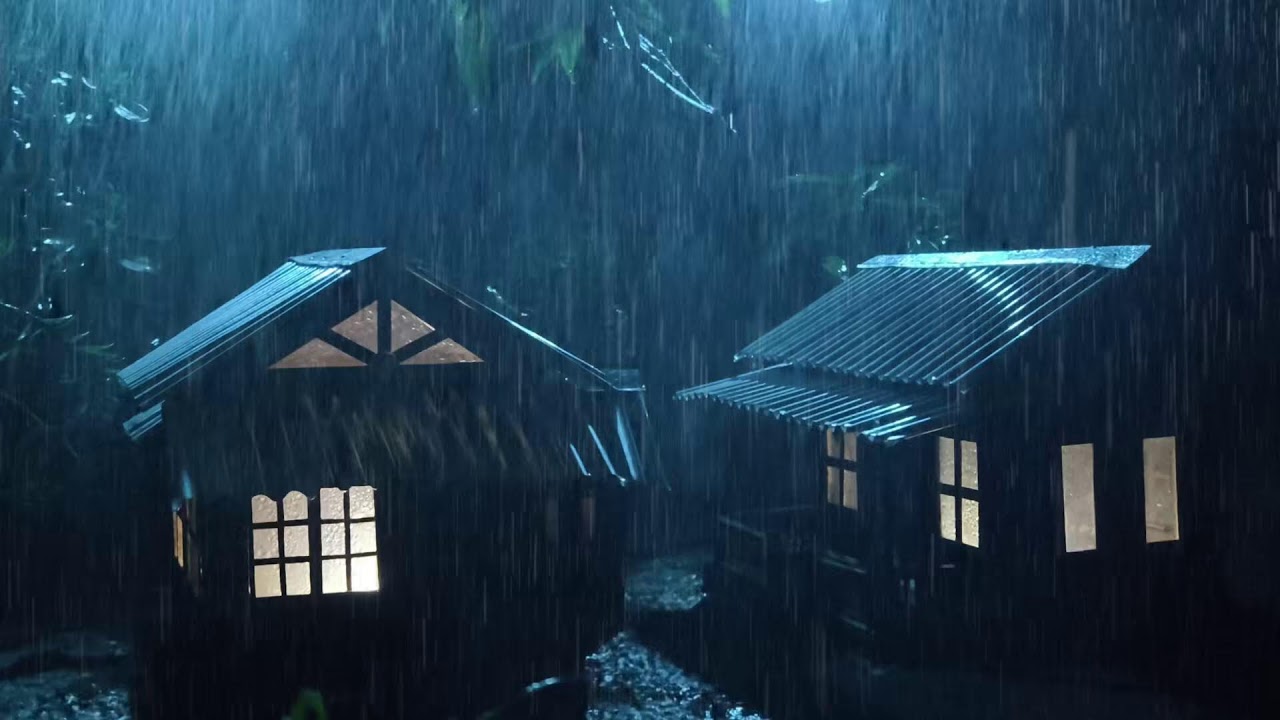 No Ads Rain Sounds for Sleeping - ASMR Extreme Rain on Tin Roof for Chronic Nighttime Insomnia #222