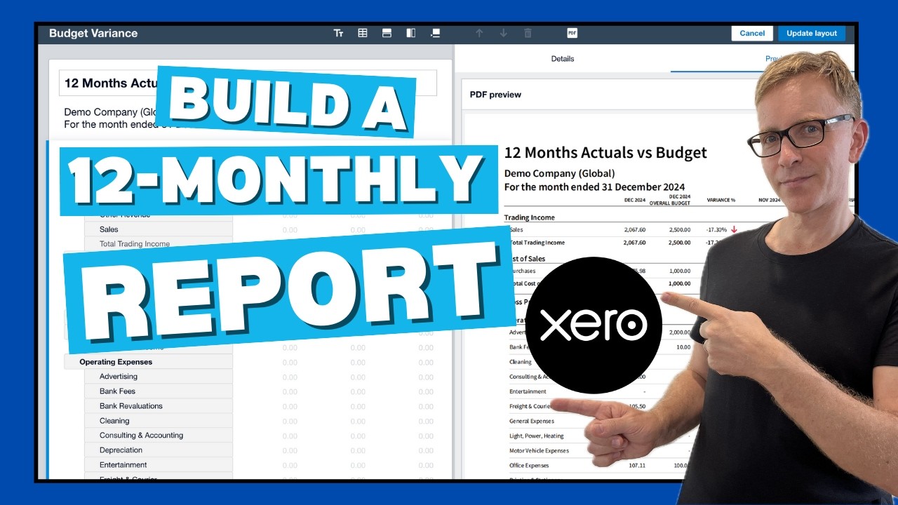 Создайте убийственный 12-месячный бюджетный отчет в Xero Fast