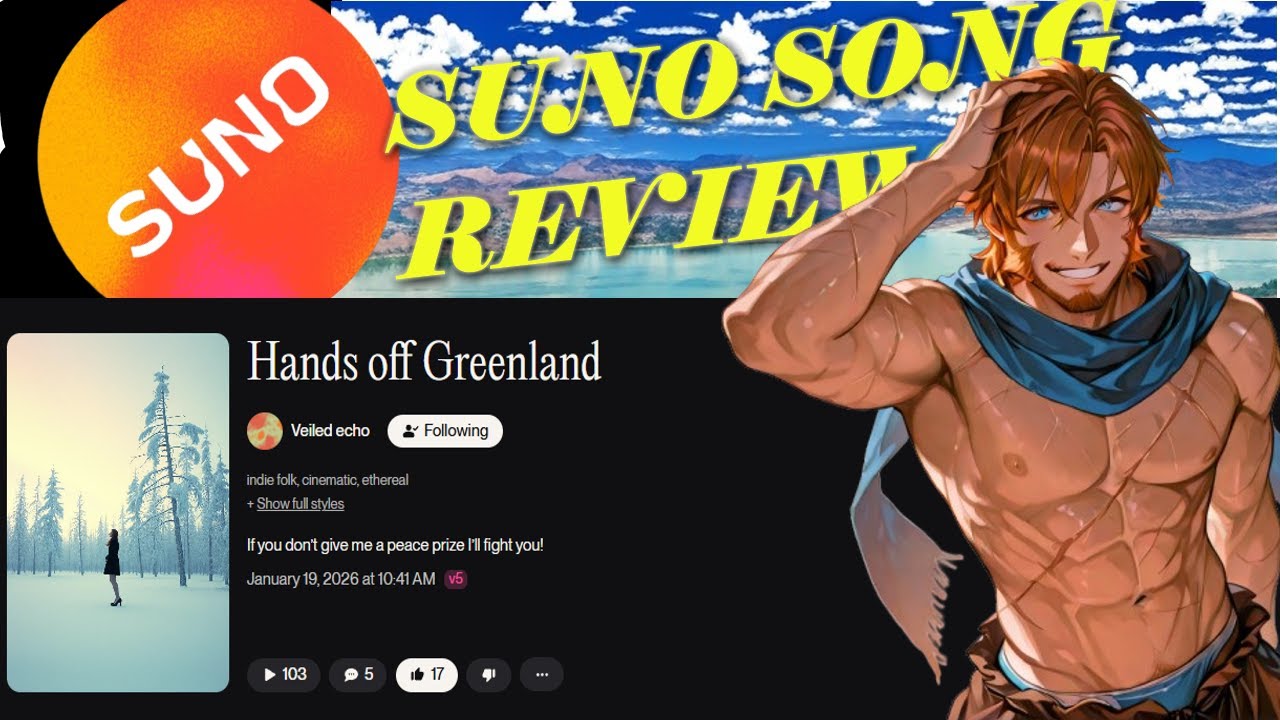 Suno Track Review: Hands off Greenland - Veiled echo  #suno