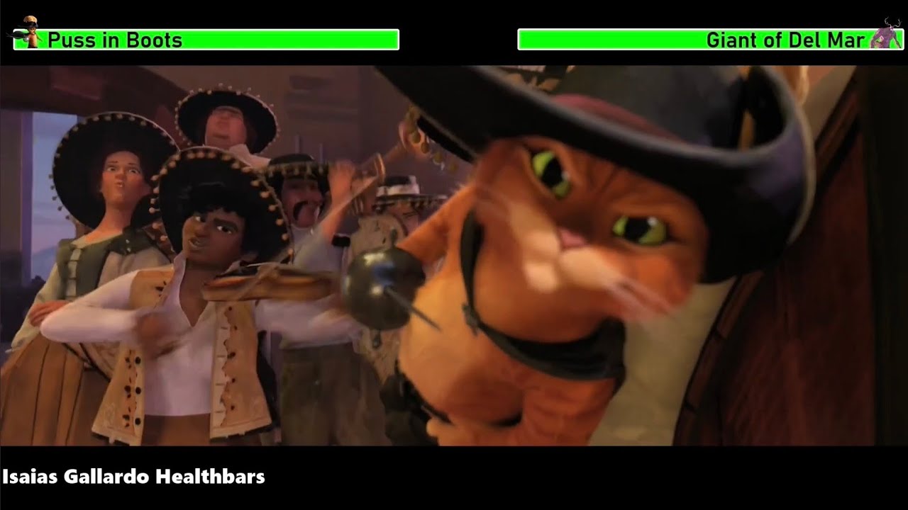 Puss in Boots: The Last Wish (2022) Opening Scene with healthbars